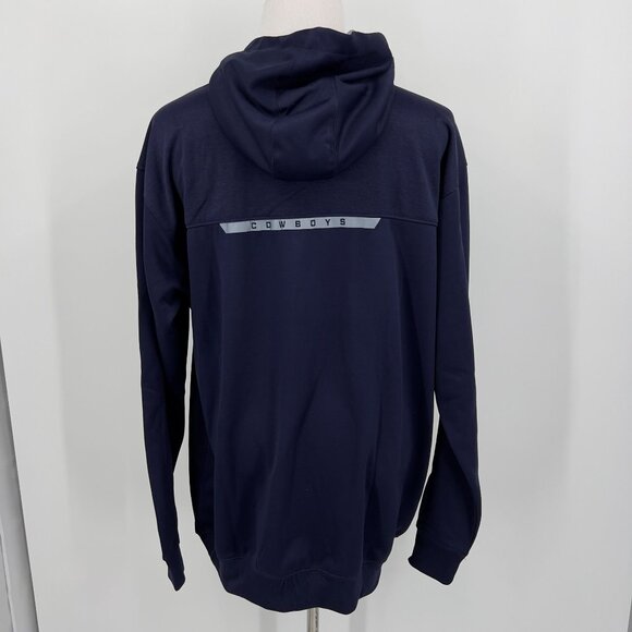 Dallas Cowboys Authentic NFL Full Zip Hoodie Navy Blue Mens Jacket XLT - Picture 3 of 4